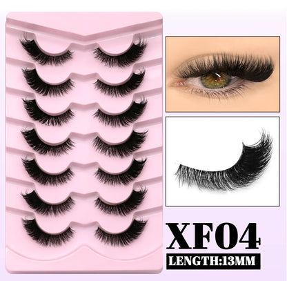 GROINNEYA Cat Eye False Eyelashes – Natural Long Clear Band Winged End Faux Mink Lashes for Eye-Enhancing Makeup