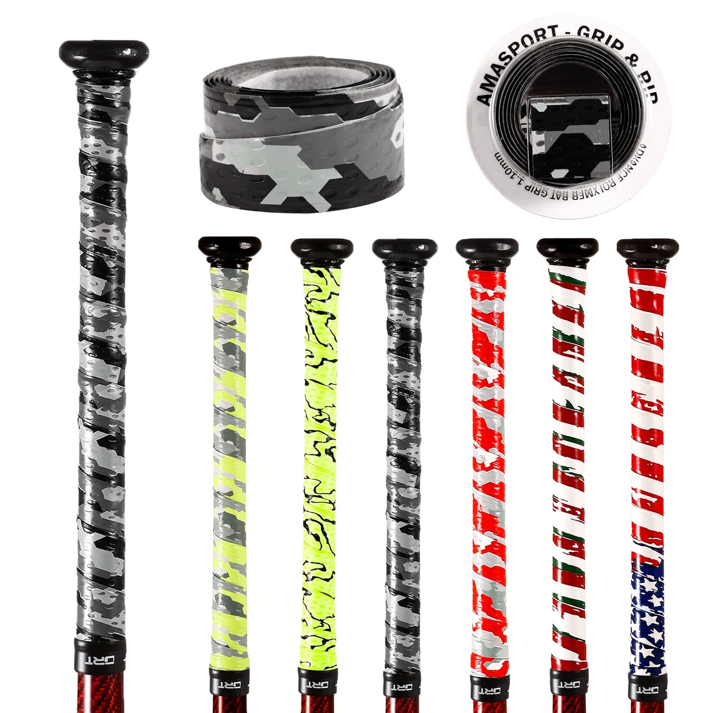 AMASPORT Baseball Bat Grip Tape – Anti-Slip Sweatband for Softball, 5/10/20pcs Sports Accessories