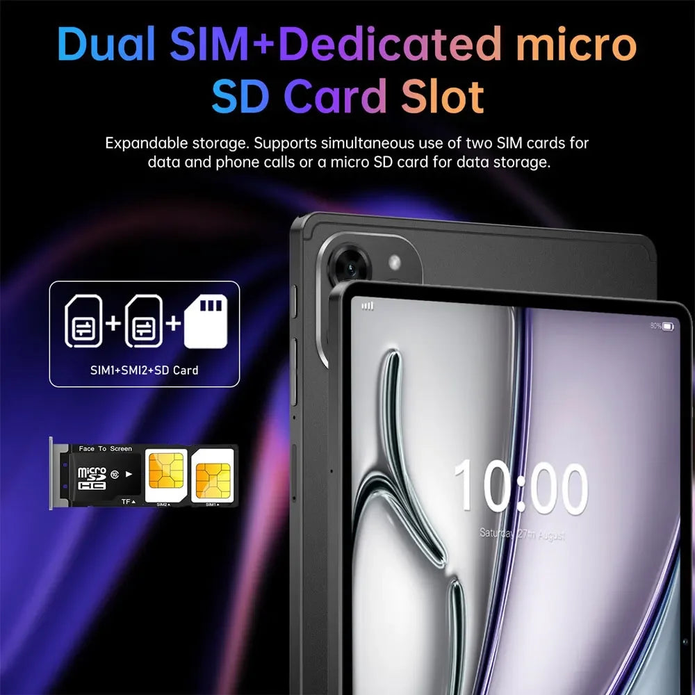 2025 Original Pad 16 Pro 10.1" Android Kids Tablet – 22GB+2TB, 5G Dual SIM, Gaming Tablet with 10000mAh Battery