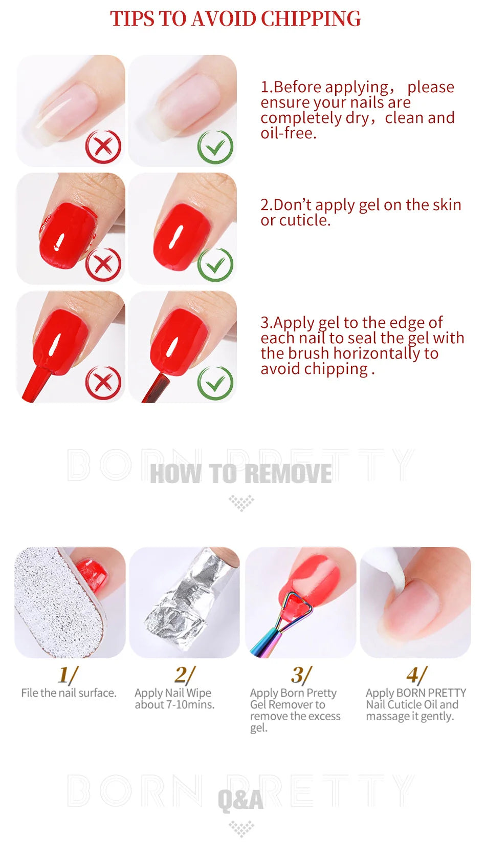 BORN PRETTY 10g Gel Nail Glue for Rhinestones - Super Adhesive, No Wipe Nail Gem Glue for 3D Crystals, Beads, Diamonds & Stickers