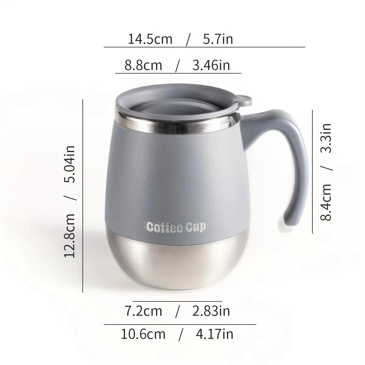 500ML Stainless Steel Insulated Coffee Cup - Double Wall Hot & Cold Travel Tumbler with Lid, Leakproof Design