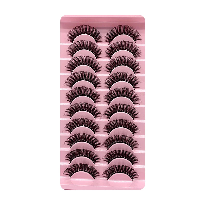 2/10 Pairs 3D Mink Russian Strip False Eyelashes – Dramatic Fake Lash Extensions for Makeup
