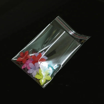 100 Self-Adhesive Transparent Plastic Bags for Jewelry, Candy, Biscuits, Gifts - Sealing Packaging Bags