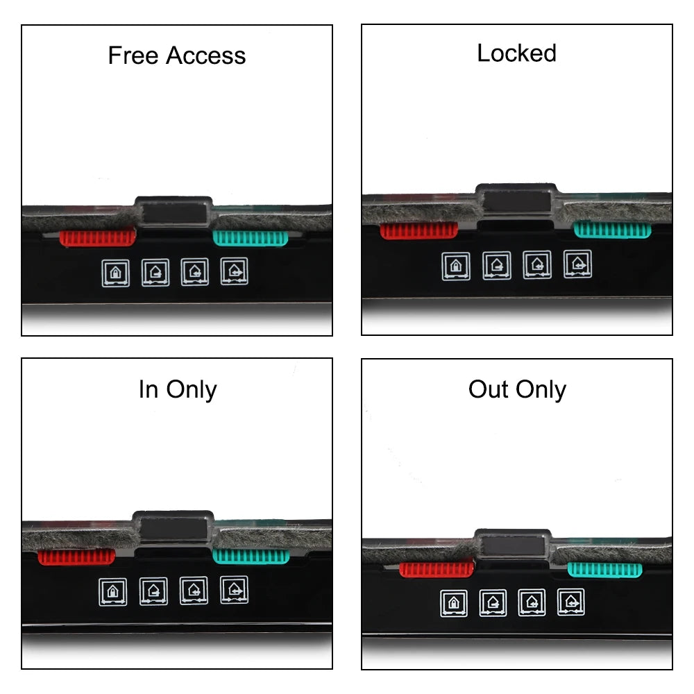 4 Way Lock Security Flap Door: ABS Plastic Small Pet Supplies Gate for Cat Puppy Safety - Dog Cat Kitten Flap Door