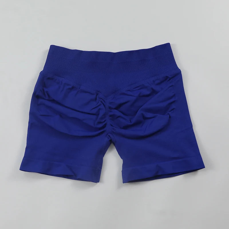 Impact Seamless Scrunch Bum Yoga Shorts – Low Ribbed Waistband, High Stretch Workout & Running Gym Shorts