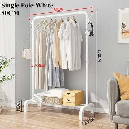 Metal Floor Standing Clothes Rack – Detachable & Easy-to-Assemble Storage Organizer