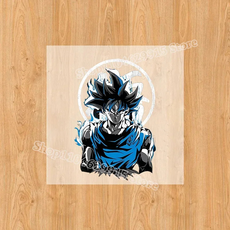 Dragon Ball Goku Heat Transfer Sticker – DIY Anime Iron-On Patch for T-Shirts & Sweatshirts