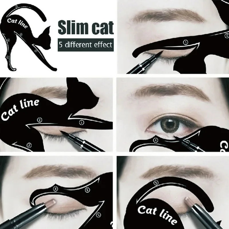 2pcs Cat-Eye Eyeliner Stencil Set – Eyeliner Stamp Templates for Precise Makeup Application