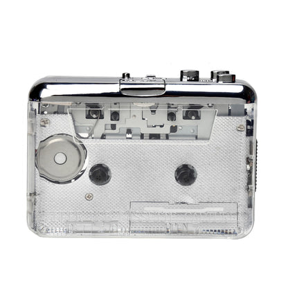 TON010 Portable Cassette Player – Transparent Tape Recorder with USB Cassette-to-MP3 Converter & Music Playback