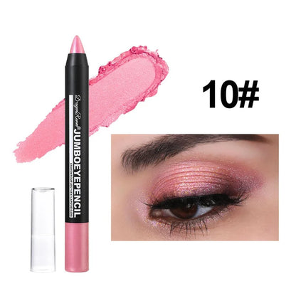 12-Color Waterproof Eyeshadow Pencil – Long-Lasting Pigment Blue Purple Black Eye Shadow Stick