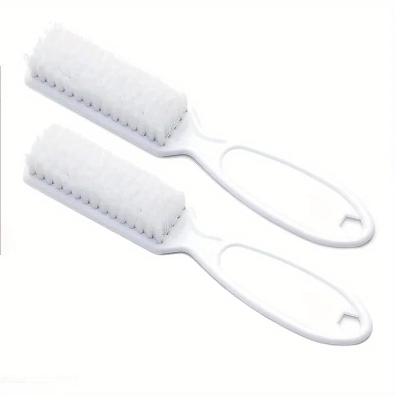 2PCS Nail Brush Set - Soft Plastic Long Handle Cleaning Brushes for Nail Art, Manicure & Dust Removal Care