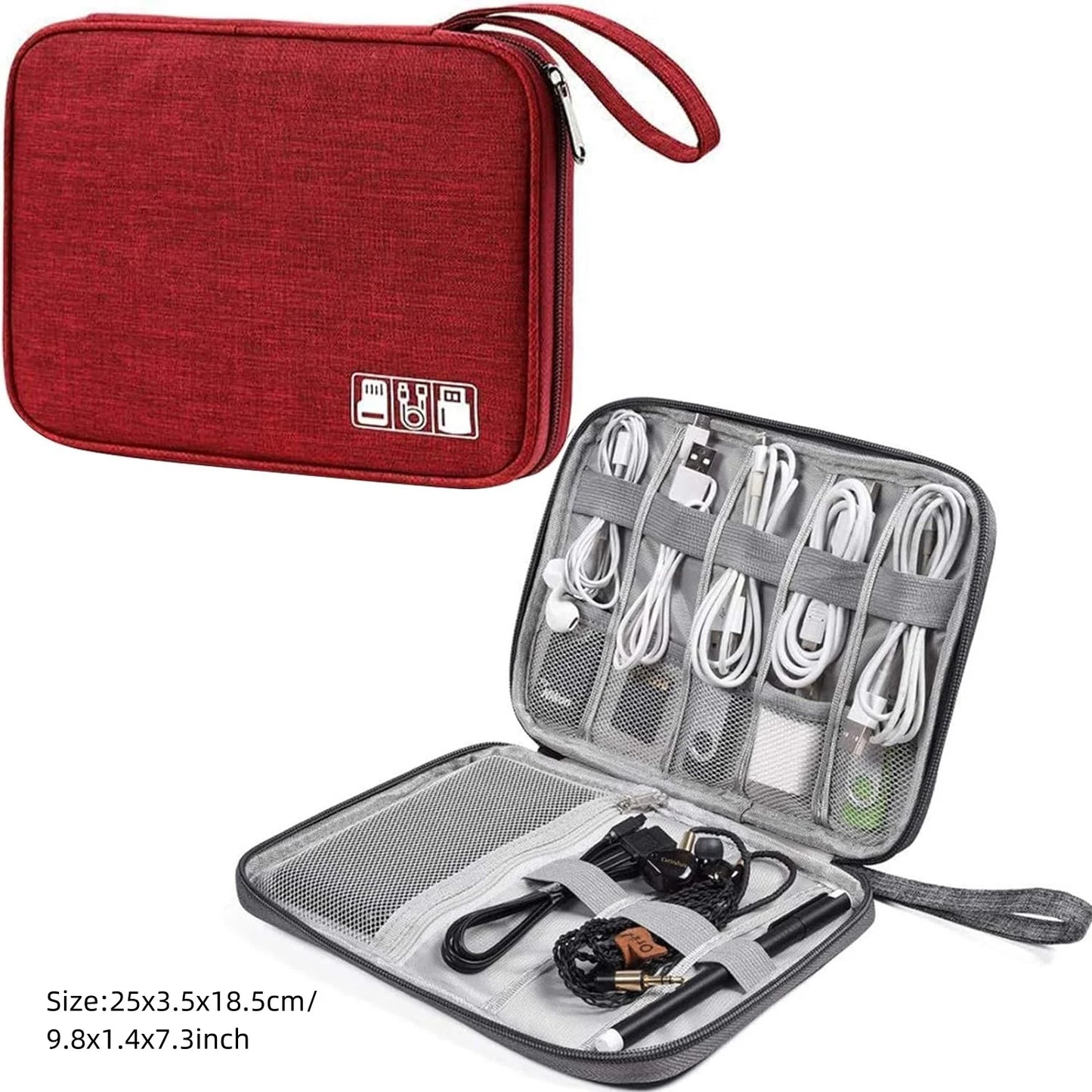 Portable Digital Storage Bag – Waterproof USB Cable Organizer Pouch for Electronics & Accessories