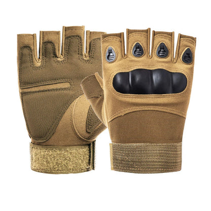 Tactical Hard Knuckle Half Finger Gloves – Men's Combat, Hunting, Shooting & Paintball Duty Fingerless Gloves
