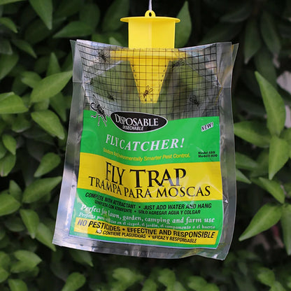 Hanging Fly Trap Bags – Non-Toxic, Water-Soluble Disposable Fly Catchers for Home & Garden