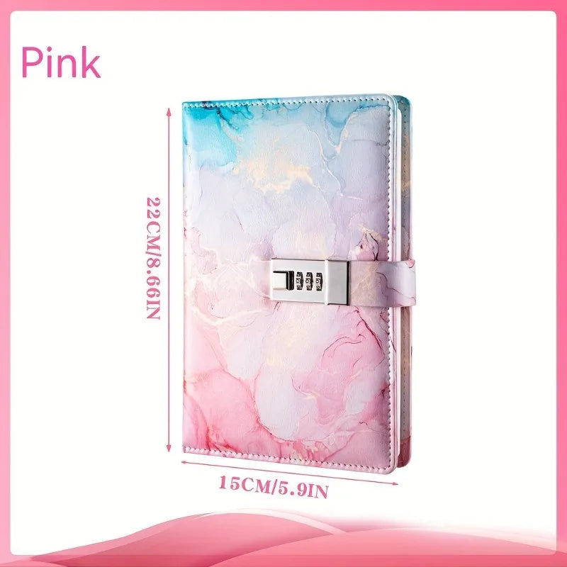 A5 Fashion Password Book with Lock – Creative Journal Notebook & Student Notepad Stationery