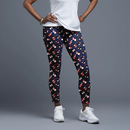 LETSFIND Women High Waist Winter Fitness Leggings, 3D Christmas Print Full Length Stretch Yoga & Casual Trousers