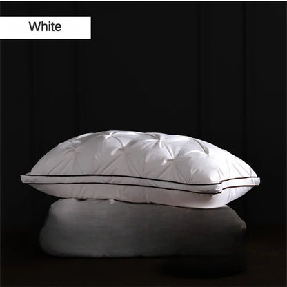 95% Goose Down Pillow – White Cotton Cover, 5-Star Hotel Quality, Low/Mid/High Loft for Sleeping, Rectangle Shape