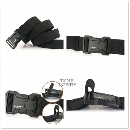 Aluminum Alloy Quick Release Tactical Belt – Durable Elastic Buckle for Men – Ideal for Outdoor, Army, Cowboy, and Hunting