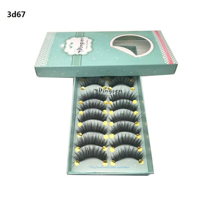 DINGSEN 10 Pairs Handmade Eyelash Fans – Individual False Lashes for Beauty & Makeup, Factory Price