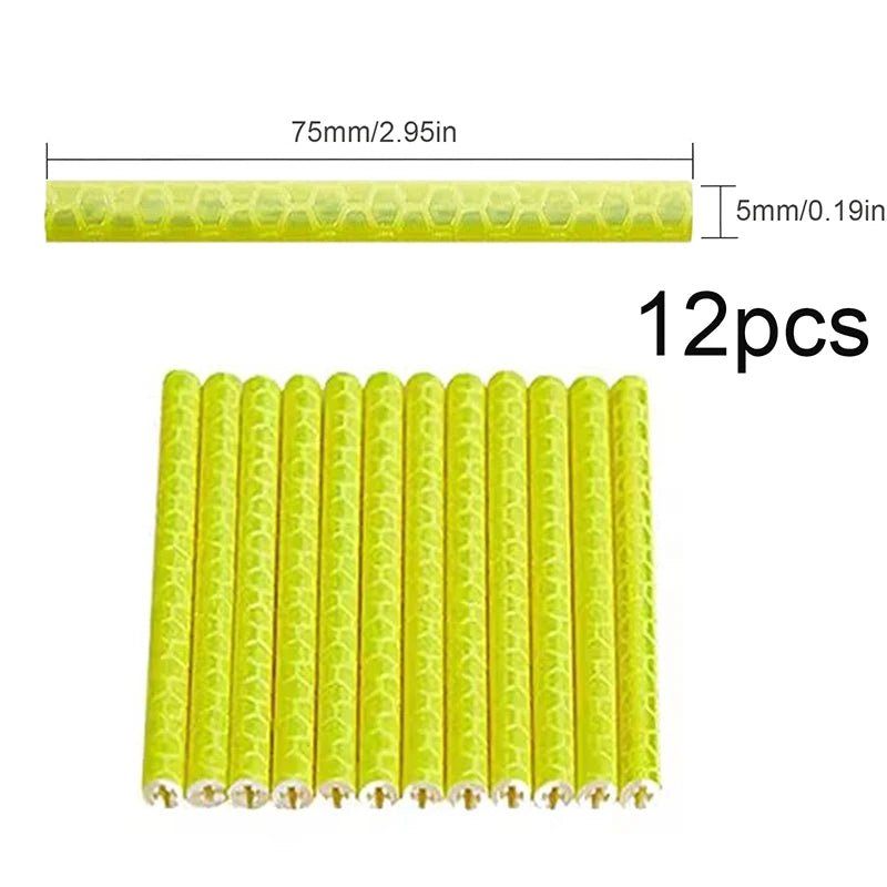 12-72pcs Bicycle Spoke Reflective Stickers - Colorful Wheel Safety Reflector Kit for DIY Bike Visibility & Protection