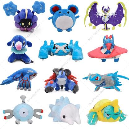 12-Style Cartoon Plush Toys – Metagross, Lunala, Kyogre & More Anime Stuffed Dolls for Kids