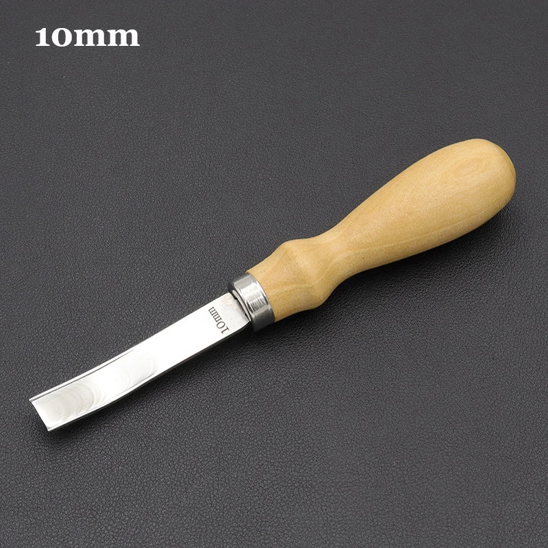 4mm-16mm Leather Edge Beveler Knife – Practical Skiving & Trimming Tool with Wood Handle for DIY Leathercraft