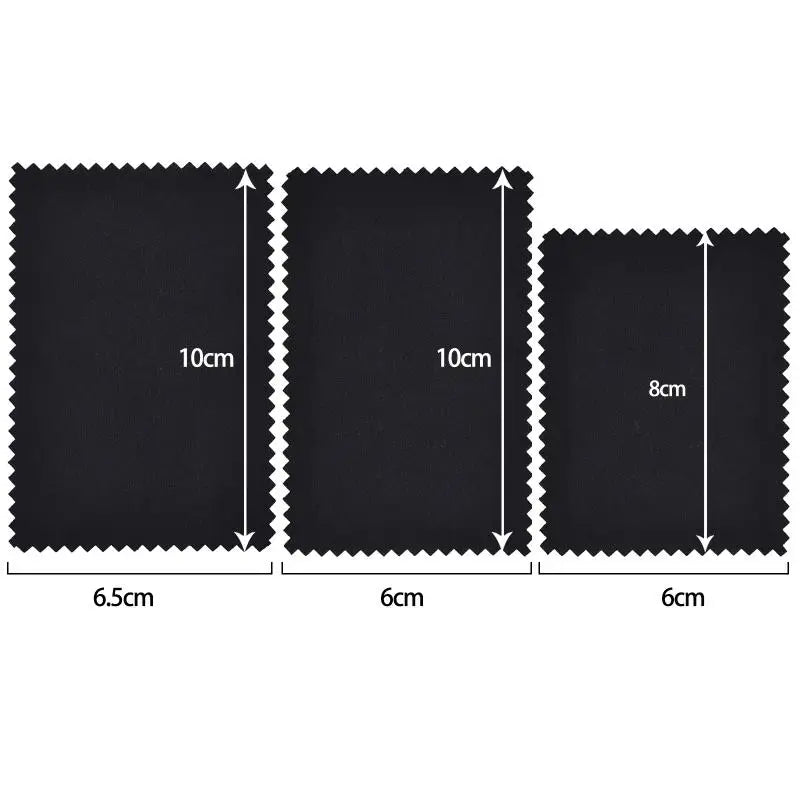 50pcs Silver Polishing Cloths 10x6.5cm & 8x8cm – Soft Cleaning Wipes for Necklaces, Rings & Jewelry Care