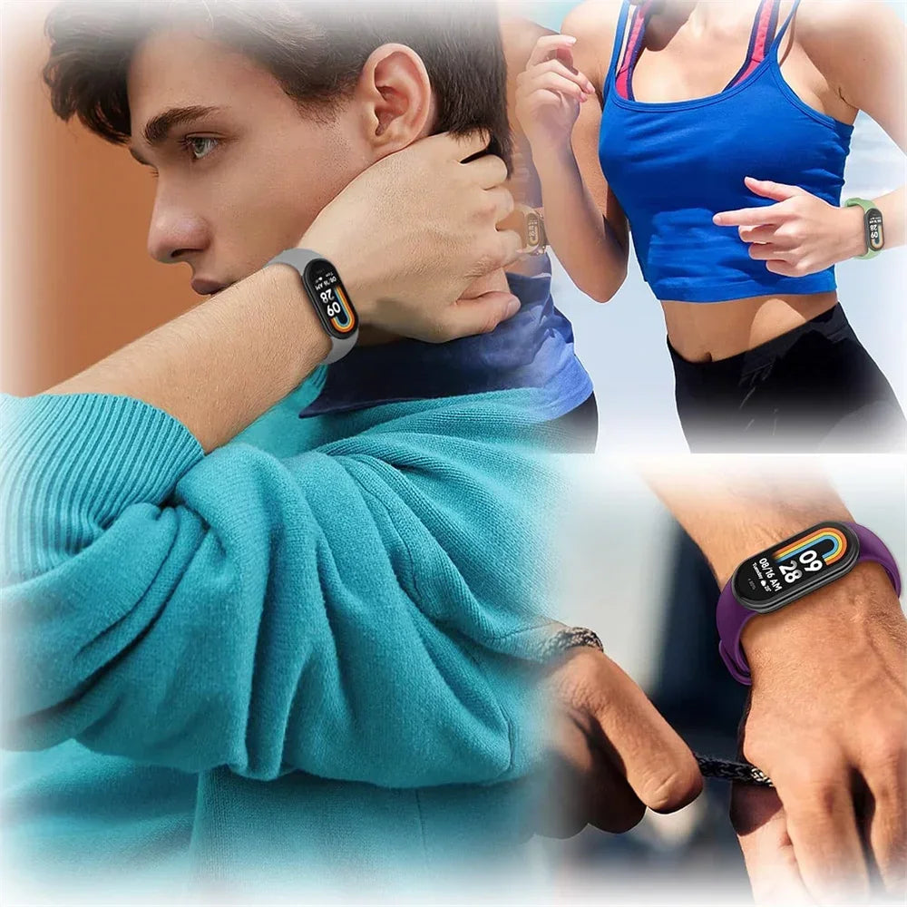 Waterproof Silicone Sport Strap for Xiaomi Mi Band 9/8/NFC – Replacement Smart Bracelet Accessory