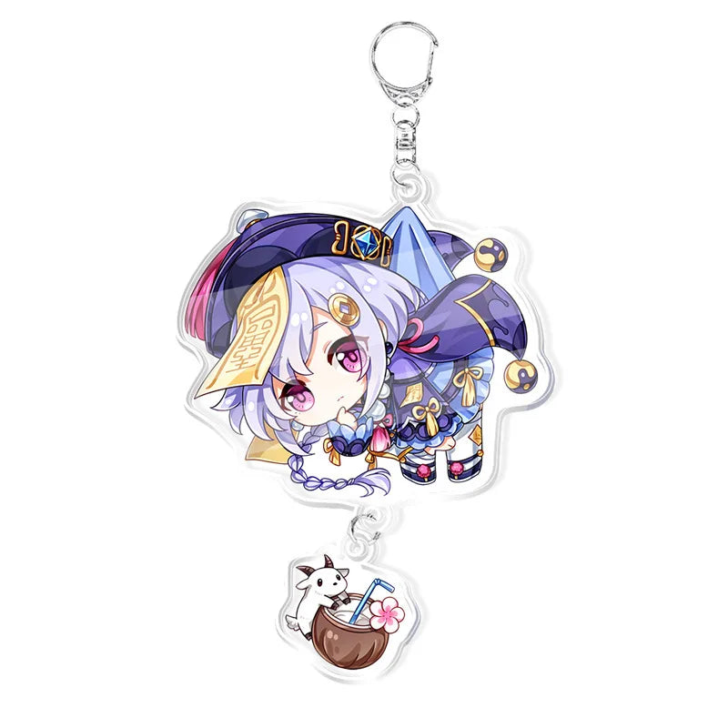 Genshin Impact Keychain – Acrylic Figure & Metal Holder Key Ring for Kids, Girls & Men