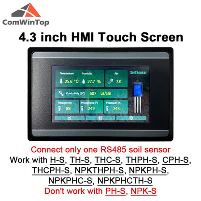 Soil Moisture, Temperature, Humidity, EC, pH & NPK Sensor - 4-20mA, 0-5V, RS485 Modbus for Accurate Soil Measurement