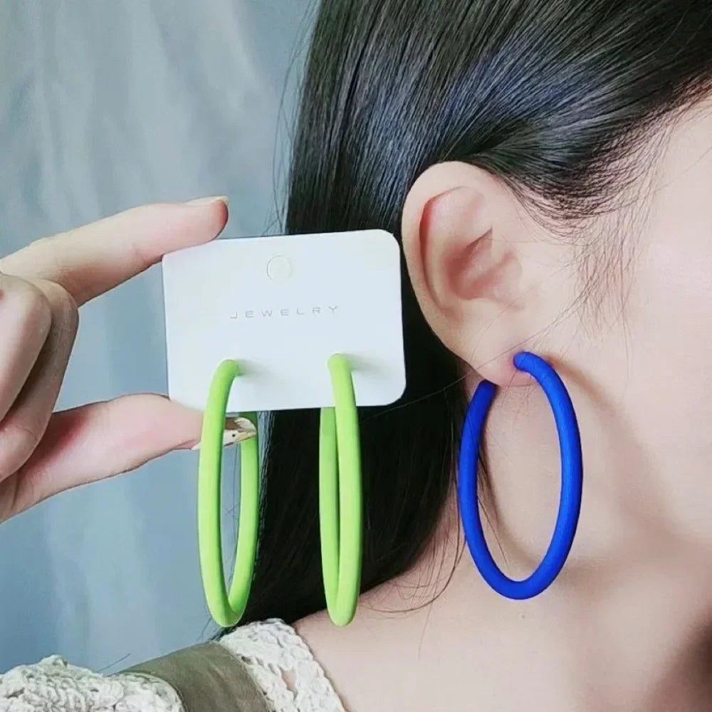 Women’s Funny Acrylic Circular Earrings – Round Ear Jewelry, Popular Fashion Accessory Gift
