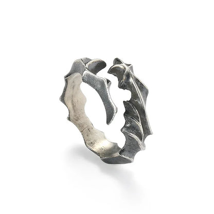 925 Silver Retro Vine Branch Ring for Men – Creative Open Adjustable Finger Jewelry