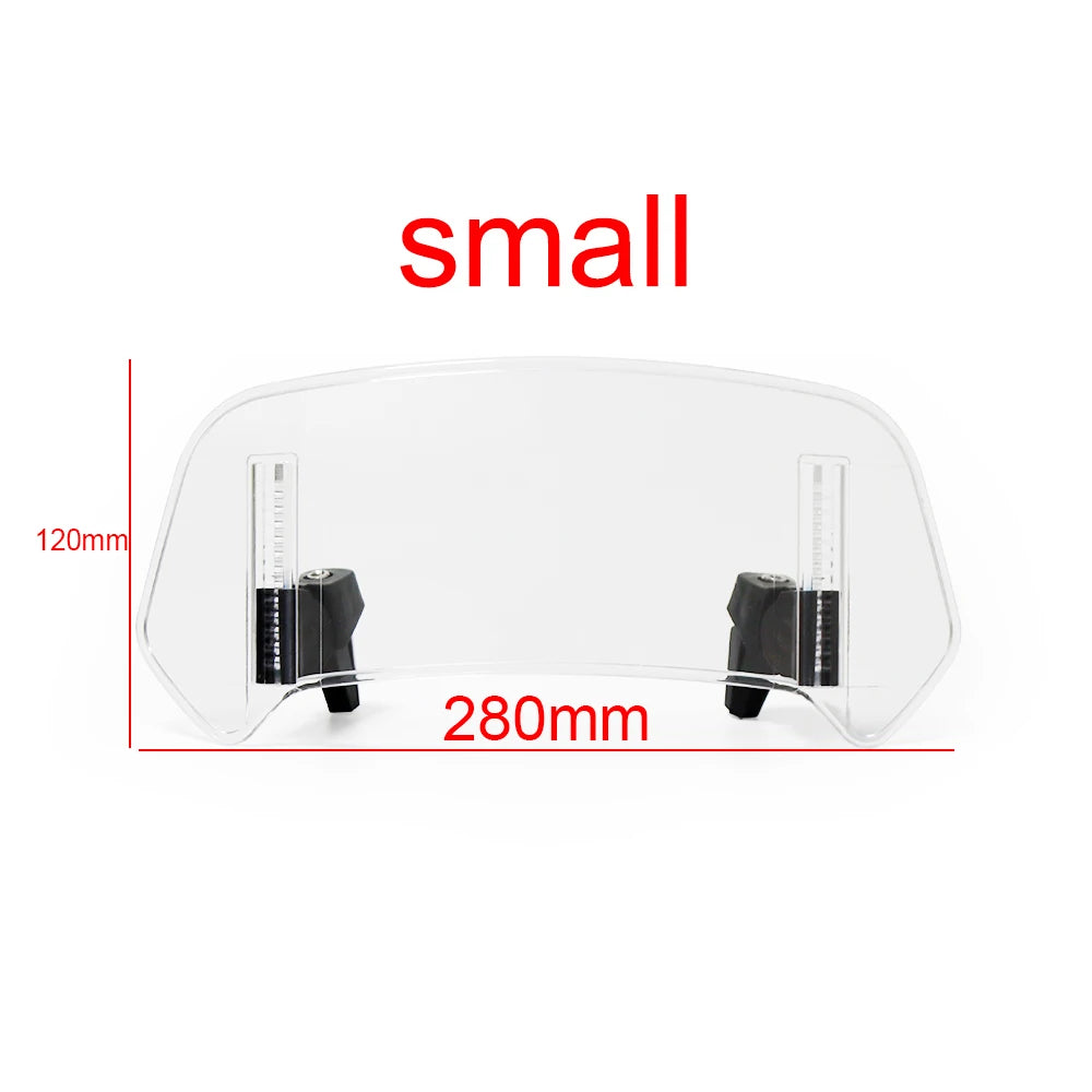 Universal Motorcycle Windshield Extension - Adjustable Clamp-On Windscreen Spoiler Deflector for All Bikes