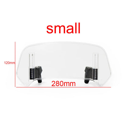 Universal Motorcycle Windshield Extension - Adjustable Clamp-On Windscreen Spoiler Deflector for All Bikes