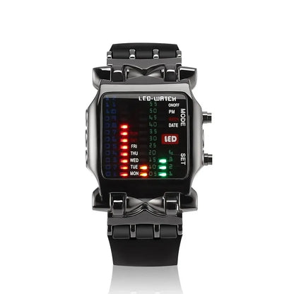 Binary LED Watch – Creative Waterproof Business Electronic Watch for Men, Luminous Sports Couple Gift with Date and Time Display