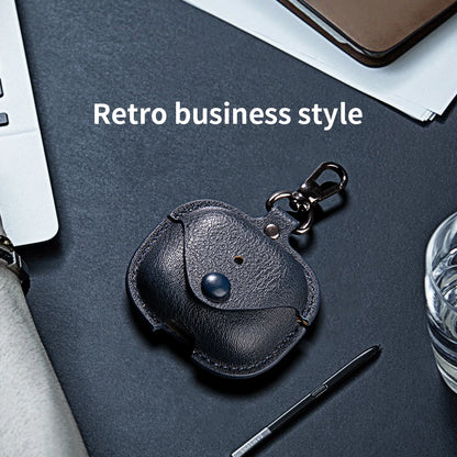 Leather Business Case for AirPods 4 – Luxury PU Headphone Cover with Hook