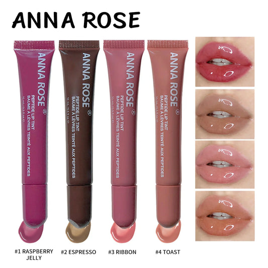 4-Color Lip Balm Set – Long-Lasting Moisturizing Gel with Coffee & Raspberry Lip Care Essence, Perfect Valentine’s Day Gift