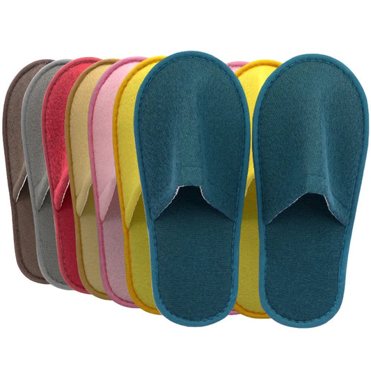10 Pairs Plush Disposable Slippers - Soft Non-Slip Travel Hotel & Home Guest House Slides