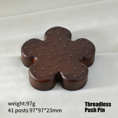 High-Quality Beech Wood Jewelry Display Stand — Push Pin Holder for 16G/14G Threadless Piercing & Body Jewelry