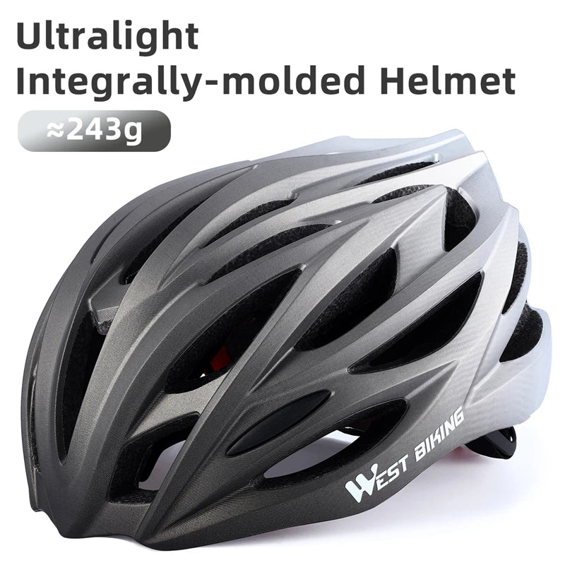 WEST BIKING Ultralight Cycling Helmet - Integrally Molded MTB & Road Bike Racing Helmet for Men & Women, Bicycle Safety Cap