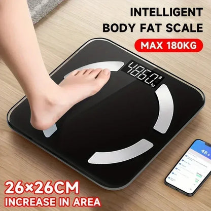 HOT Smart Body Fat Scale — High-Precision Bluetooth Weight Scale with HD Display & Mobile App | BMI, Fat & Muscle Analysis