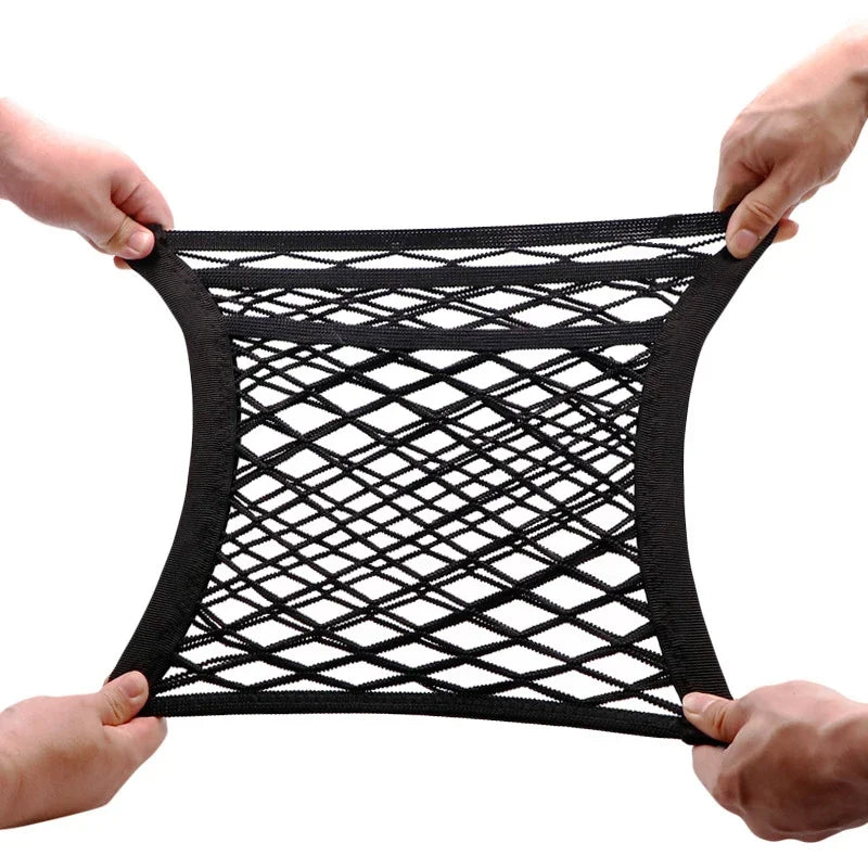 Car Interior Trunk Seat Back Elastic Mesh Net – Storage Bag Pocket Holder for Organizing | Car Accessories Pocket Cage Grid