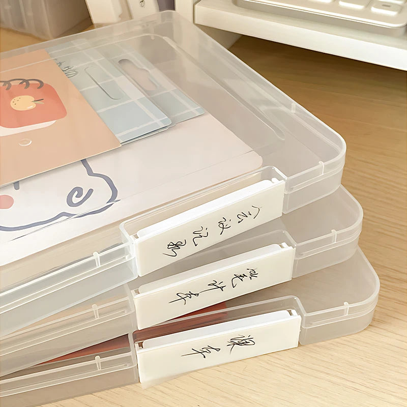 Efficient A4 File Storage Box for Students: Portable Folder & Test Paper Organizer