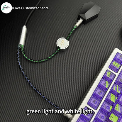Magnetic Control USB-C Mechanical Keyboard Cable – Dual 8K 1-to-2 Type-C Fast Data & Power Lighting Support