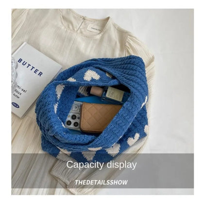 Knitted Handbags for Women - Large Capacity Totes, Shoulder Bag - Autumn Winter Purses, Casual Woven Shopping Bag