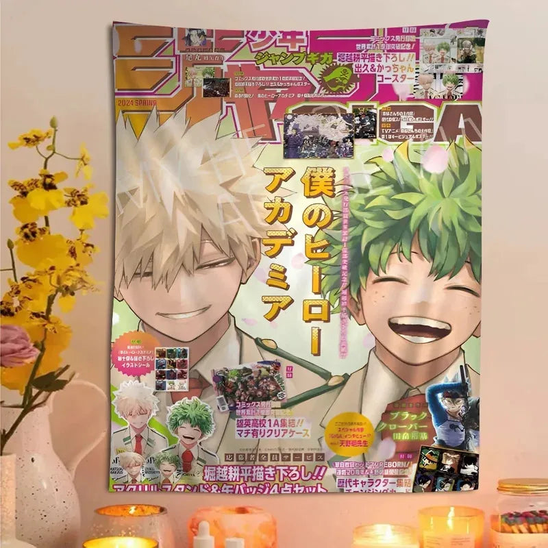 My Hero Academia Anime Tapestry Wall Hanging – Cute Decorative Room Decor for Bedroom, Living Room & Home Interior Styling