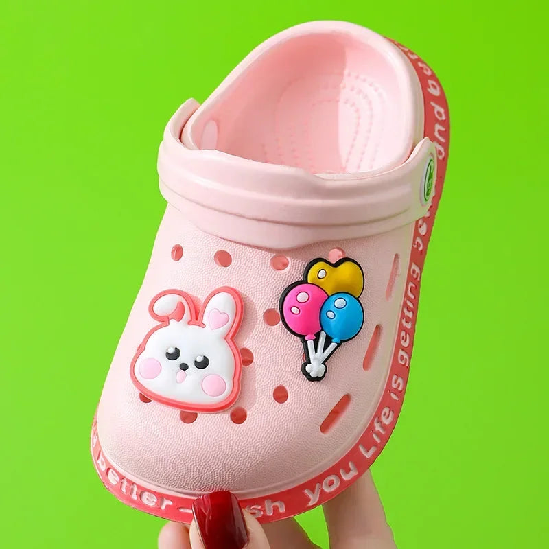 Summer Kids Garden Clogs – Lightweight Breathable Cartoon Slip-On Sandals for Boys & Girls, Baby Beach Slippers