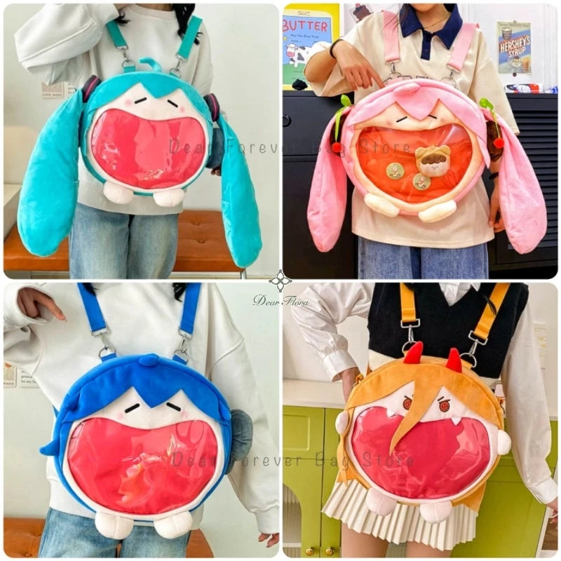 Y2K Japanese Cartoon Plush Backpack – Kawaii Harajuku Anime Ita Bag, Student Schoolbag & Women’s Shoulder Cosplay Knapsack