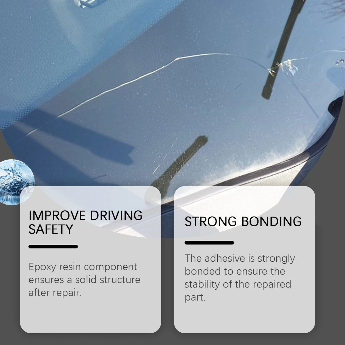20ml Windshield Repair Kit - DIY Car Glass Crack Fix Tool with Resin, Curing Film and Scraper