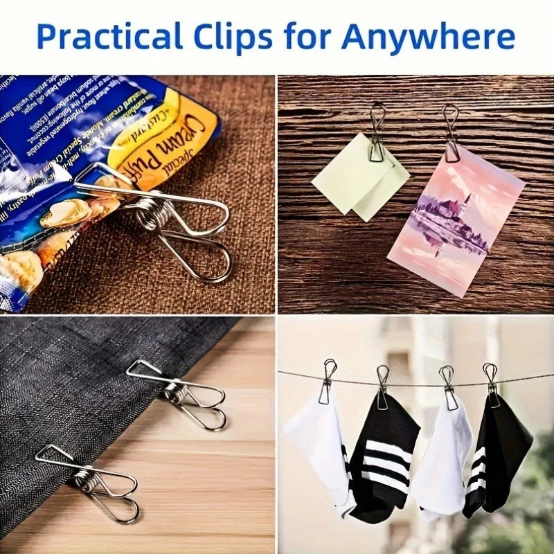 20PCS Stainless Steel Clothes Pins - Durable Metal Utility Clips for Laundry & Home